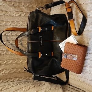 EUC Vera Bradley leather purse with NWT mini leather wallet